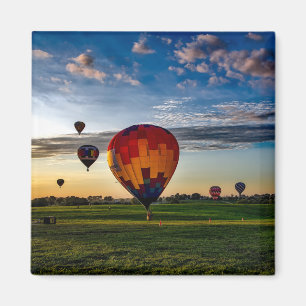 Hot-Air-ballonfestival in een prachtige Cloudy Sky Magneet