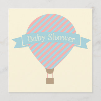 Hot Air ballonjongen/Girl Baby shower Invitation Kaart