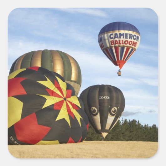 Hot Air-ballonnen bij Wanaka, Zuid-eiland, New Vierkante Sticker (Voorkant)