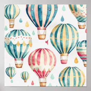 Hot-Air-ballonnen Kunstafdrukken Poster