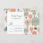 Hot-Air-ballonnen met harten-bruiloft RSVP-kaarten RSVP Kaartje (Voorkant / Achterkant)