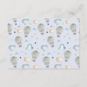 Hot-Air-ballonpartij in advies van Baby shower Informatiekaartje (Achterkant)