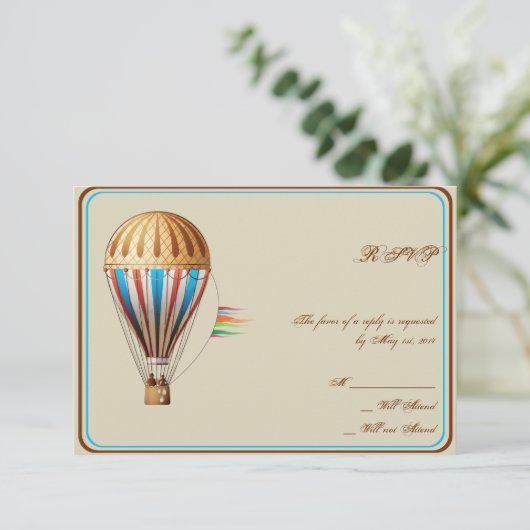  Hot-Air-ballonreactiekaart RSVP Kaartje (Staand voorkant)