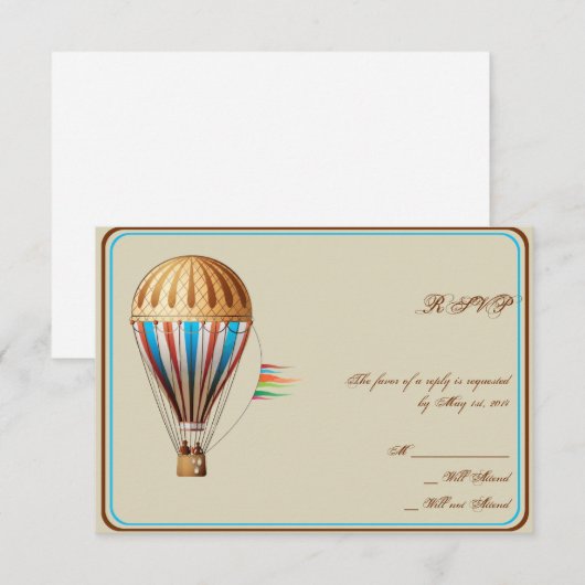 Hot-Air-ballonreactiekaart RSVP Kaartje (Voorkant / Achterkant)