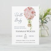 Hot Air ballonroze Baby shower Kaart (Staand voorkant)