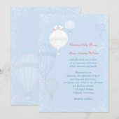 Hot Air ballons Spring Baby Blue Weddenschap Kaart (Voorkant / Achterkant)