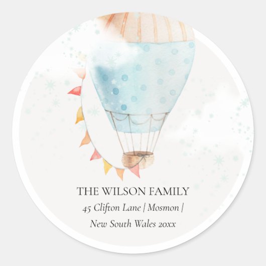 Hot-Air ballonwolkenkrabbers sterren We hebben Adr Ronde Sticker (Voorkant)