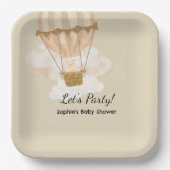 Hot Air Balloon, Adventure Awaits, Earth Tone  Papieren Bordje (Voorkant)