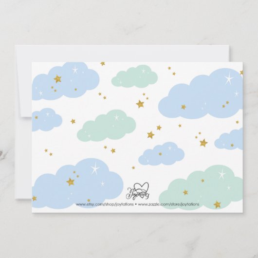 Hot Air Balloon Animals Baby shower Uitnodiging (Achterkant)