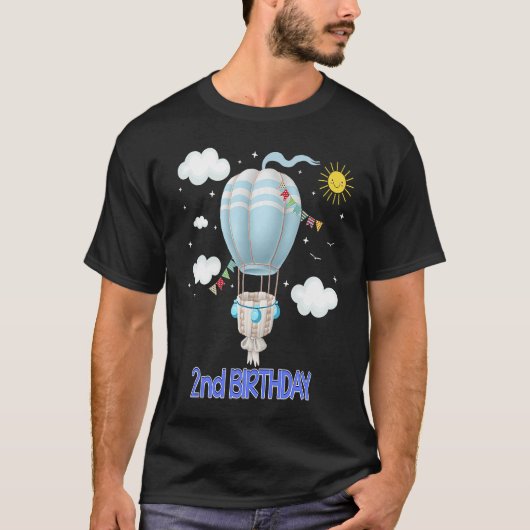 Hot Air Balloon B day Boy Party Group T-shirt (Voorkant)