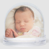 Hot Air Balloon Baby Girl Newborn Snow Globes Sneeuwbol (Achterkant)