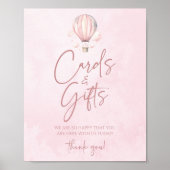 Hot Air Balloon Baby Shower Cards and Gifts Sign Poster (Voorkant)