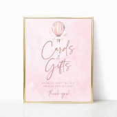 Hot Air Balloon Baby Shower Cards and Gifts Sign Poster
