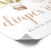 Hot Air Balloon Baby Shower Diaper Raffle Sign Poster (Hoek)