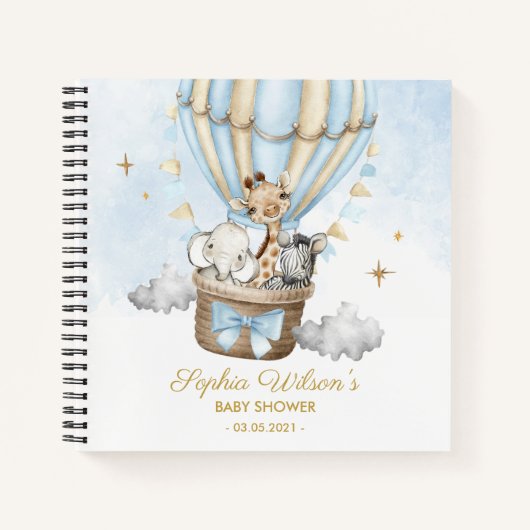 Hot Air Balloon Baby shower Gastenboek Notitieboek (Voorkant)