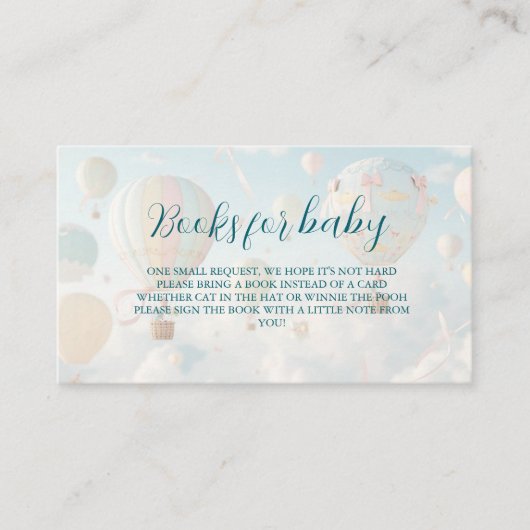 Hot air balloon Baby shower Informatiekaartje (Voorkant)