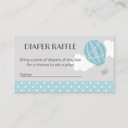 Hot Air Balloon Baby shower Luier Raffle Tickets Informatiekaartje (Voorkant)