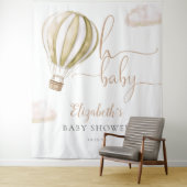Hot Air Balloon Baby Shower Photo Backdrop Wandkleed (In situ)