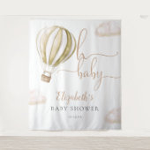 Hot Air Balloon Baby Shower Photo Backdrop Wandkleed (Voorkant)