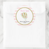 Hot air balloon baby shower stickers pink gold (Tas)