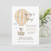 Hot Air Balloon Baby shower Uitnodigen met Schatti Kaart (Staand voorkant)