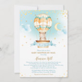 Hot Air Balloon Baby shower van Mail Teddy Bear Kaart (Voorkant)