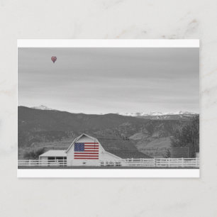 Hot Air Balloon Boulder Flag Barn en Eldora BWSC Briefkaart