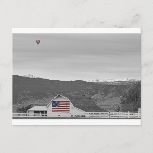 Hot Air Balloon Boulder Flag Barn en Eldora BWSC Briefkaart (Voorkant)