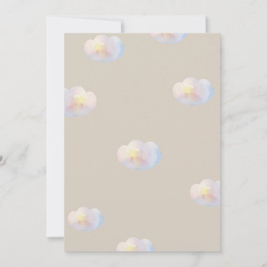 Hot Air Balloon Boy 1e verjaardag Uitnodiging (Achterkant)