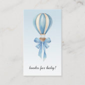 Hot Air Balloon Boy Baby Shower Books for Baby Informatiekaartje (Voorkant)