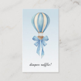 Hot Air Balloon Boy Baby Shower Diaper Raffle Informatiekaartje