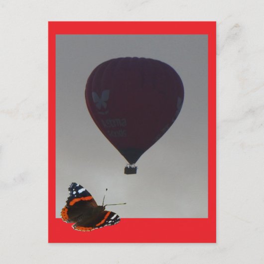 Hot Air Balloon Butterfly DIY Briefkaart (Voorkant)