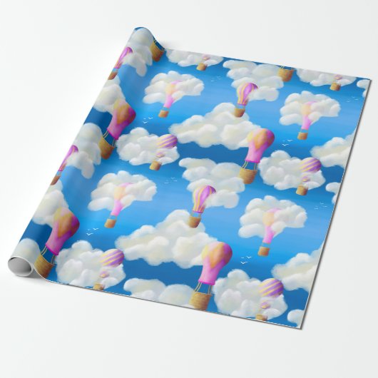 Hot Air Balloon Cadeaupapier (Uitgerold)