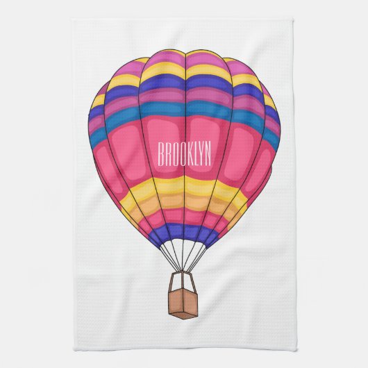 Hot air balloon cartoon illustration theedoek (Verticaal)