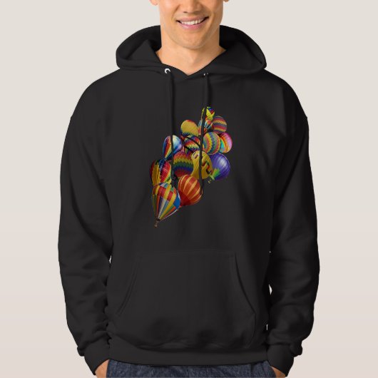 Hot Air Balloon Festival  Flying Aviation Basket F Hoodie (Voorkant)