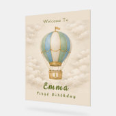 Hot Air Balloon First Birthday Acrylic Sign Acryl Bord (Hoek)