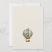 Hot Air Balloon First Birthday Invitation Kaart (Achterkant)