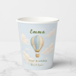 Hot Air Balloon First Birthday Paper Cups Papieren Bekers