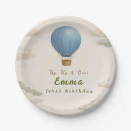 Hot Air Balloon First Birthday Paper Plates  Papieren Bordje