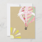 Hot Air Balloon Girly Baby shower Invitation Kaart (Voorkant)