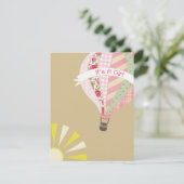 Hot Air Balloon Girly Baby shower Invitation Kaart (Staand voorkant)