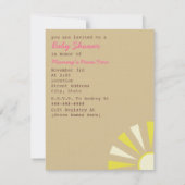 Hot Air Balloon Girly Baby shower Invitation Kaart (Achterkant)