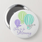 Hot Air Balloon Mama To Be Ronde Button 4,0 Cm (Voorkant /achterkant)
