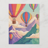 Hot air balloon mountain adventure briefkaart (Voorkant)