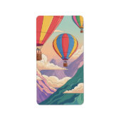 Hot air balloon mountain adventure etiket (Voorkant)