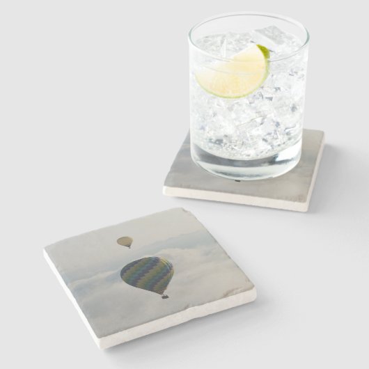 Hot Air Balloon Over Cloudy Tuscan Sky Stenen Onderzetter (Zijkant)