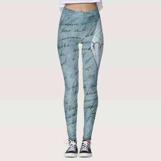 Hot Air Balloon Paris Scene Leggings (Voorkant)