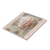 Hot Air Balloon Parisian Soft Pink Customizable  Tegeltje (Zijkant)