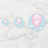 Hot Air Balloon Pink Girl Confetti (Achterkanten)