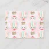 Hot Air Balloon Pink Peach Luier Raffle Ticket Informatiekaartje (Achterkant)